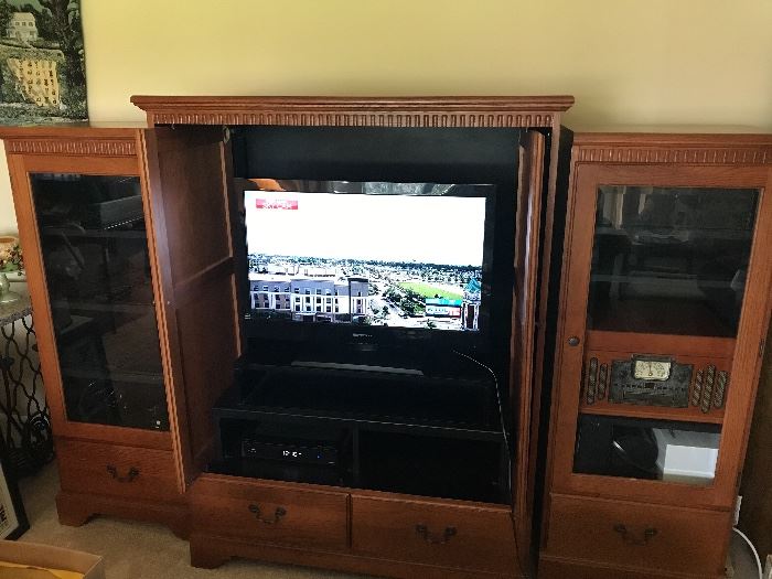 Solid Wood Entertainment Center (tv not for sale)
