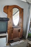 Antique oak hall tree, great condition sold