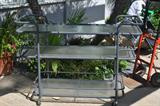3 rolling pool/patio glass and metal serving carts, like new