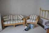 Good quality wicker sofa and chair with cushions