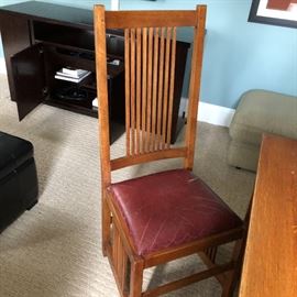 stickley chair with leather seat