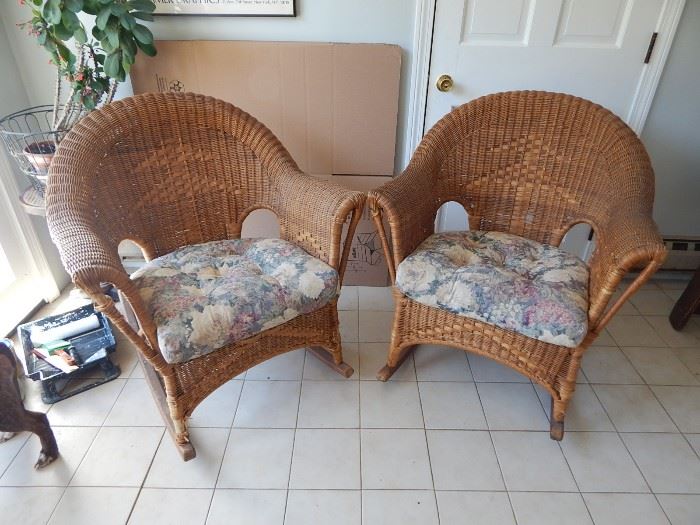 Antique Cane/Wicker Rocking Chairs