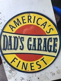 tin sign dads garge