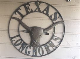 texas longhorn metal sign