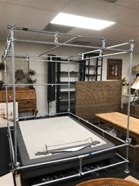 Custom Made Industrial pipe bed frame & Queen Size Adjustable base w/Memory Foam top