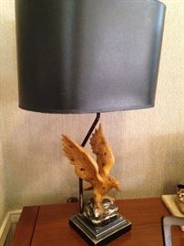 Eagle lamp with black shade