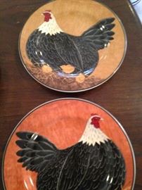 Hen plates - "Henny Penny" stoneware