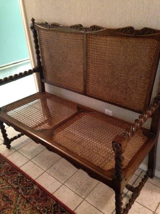 Fabulous antique barley twist settee