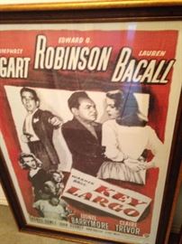 "Key Largo" framed movie poster