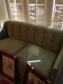 Pale green love seat