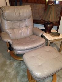 Mid-century modern look chair and ottoman
