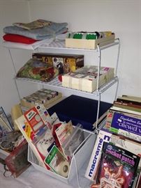 Sewing notions and crewel books