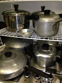 Assorted Magnalite pots and pans