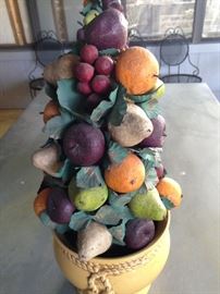 One of two artificial fruit arrangements