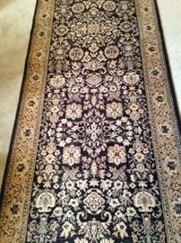 3 feet x 9 feet 6 inches runner in black and gold