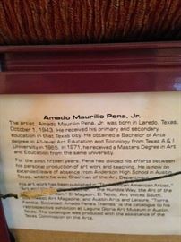 Amado Maurilio Pena, Jr.  is recognized as an Artisan of the Pascua Yaqui Tribe of Arizona. This is a particularly high honor and one that he cherishes.
