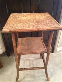 Antique bamboo side table