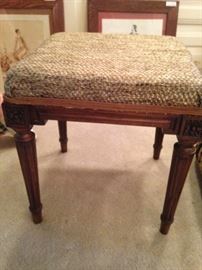 Small upholstered vanity bench