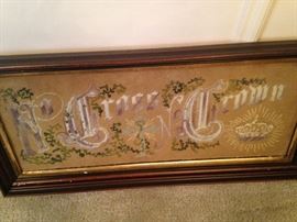 More framed cross stitch: "No Cross No Crown"