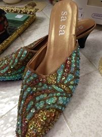 Colorful sequined shoes