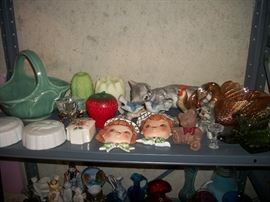 pottery, wall pockets, fairy lamps