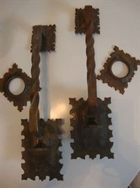 Antique, Solid Brass Door Handles with Lock plates