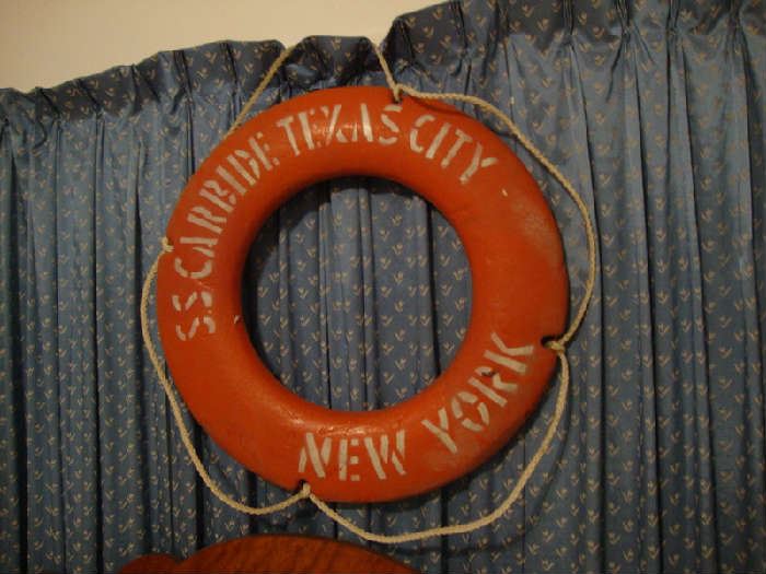 Life Preserver. SS Carbide  New York Texas City