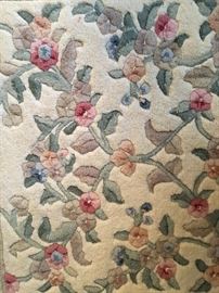 Carpet #5 Oriental rug cream and rose 5 ft 3 inches x  3 feet  7 inches 