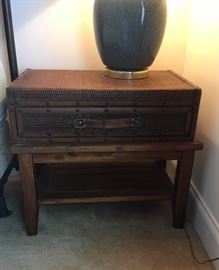 Wicker Style Luggage Night Stand