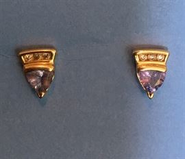 Tanzanite and diamond earrings