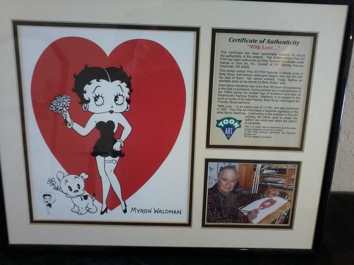 Betty Boop Plaque with Authenticity Certificate Print   http://www.ctonlineauctions.com/detail.asp?id=704345