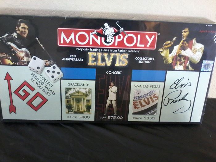 Elvis Monopoly, New in Box  http://www.ctonlineauctions.com/detail.asp?id=704368