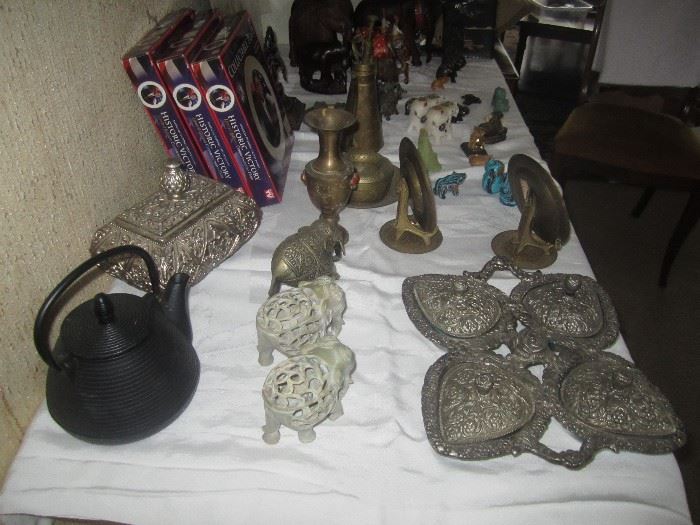 Tea pots and elephant collection