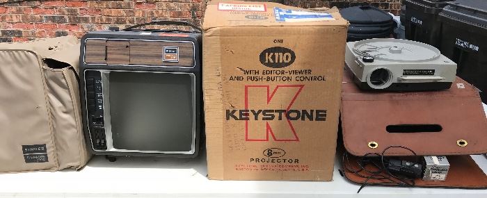 Keystone 8mm never used in orig box. Singer Caramate 3300 w built in screen.