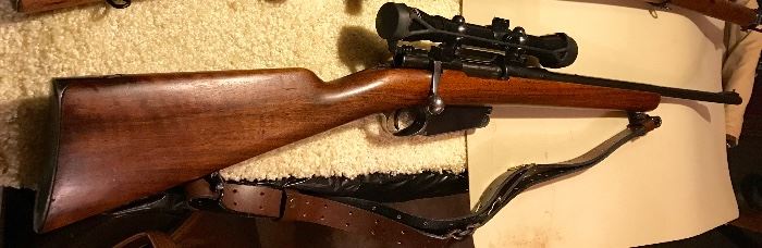 Model 1891 Argentina Mauser manufactured in Berlin German stamped in barrel w Tasco 7x50 scope. 7.65 Argentine  this is an excellent Battle rifle in excellent shape-all matching numbers-article of History at more than fair price.