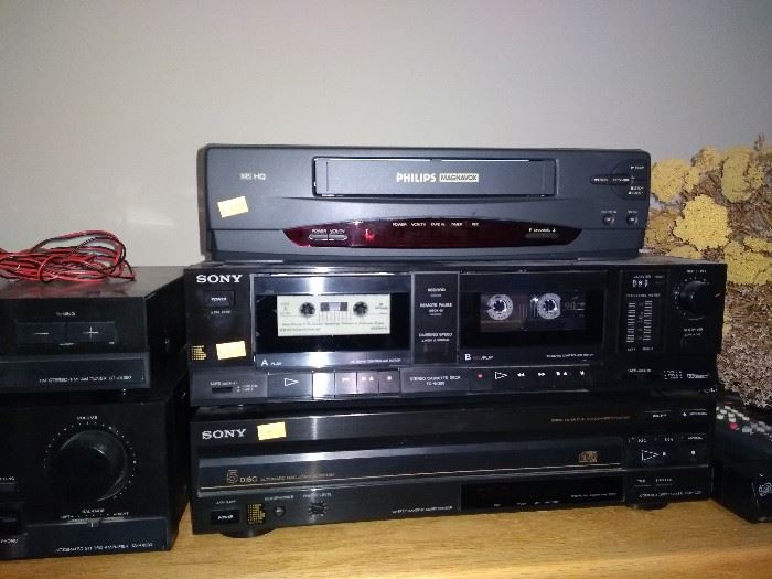 Sony CD Changer, Daul Cassette Tape, & VCR