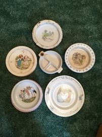 Victorian Baby Dishes and Beatrix Potter Plate 