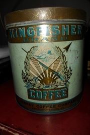 Antique King Fisher Coffee Can. Janney Coffee Company Fredericksburg,Va!