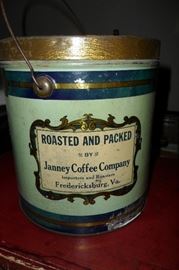 Antique King Fisher Coffee Can. Janney Coffee Company Fredericksburg,Va!