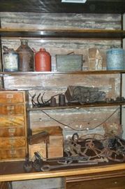 Antique Gas Cans,Advertising Boxes,Etc...