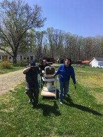 Moving the Antique Barber Chair!