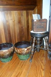 McCoy Planters,Antique Piano Stool