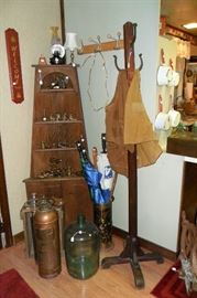 Antique Fire Extinguisher , Antique Water Bottle,Antique Hall Tree,etc..