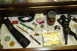 Antique Boot Scraper, Antique Eyeglass,Antique Pens,etc...