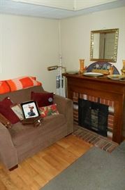 Loveseat/Day Bed , Electric Fireplace/Mantel
