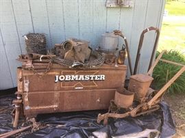 Job Master Work Box,Antique Seeder,Barb wire ,etc...