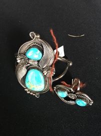 Sterling & turquoise bracelet/ ring.