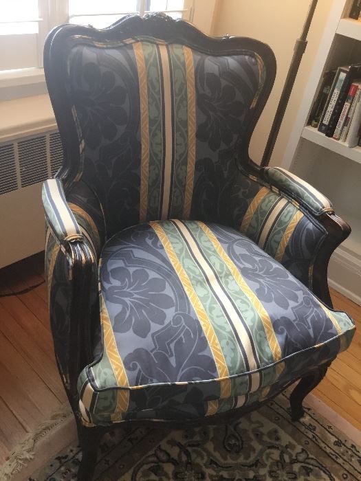 Antique newly reupholstered antique arm chair. $400