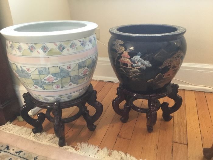 Beautiful Asian potswith stands $150 each