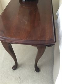 Mahogany table with drop leaves $95